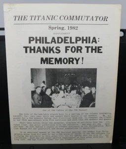 Titanic Historical Society ~ Commutator SUPPLEMENT INSERT - Spring 1982 , 20 pgs - Picture 1 of 11