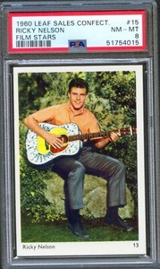 1960 Leaf Film Stars Trade Card #15 RICKY NELSON Singer Actor Musician PSA 8
