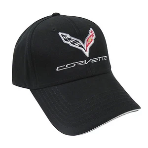 Chevrolet Corvette C7 Logo Black Baseball Hat Cap - Picture 1 of 3
