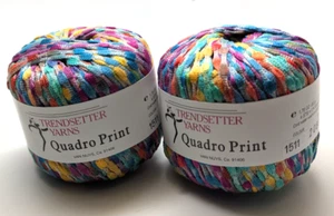 2 Matched Balls Trendsetter Quadro Print 50 gm/80 yds US 10 Nadel 1511 SM - Bild 1 von 2