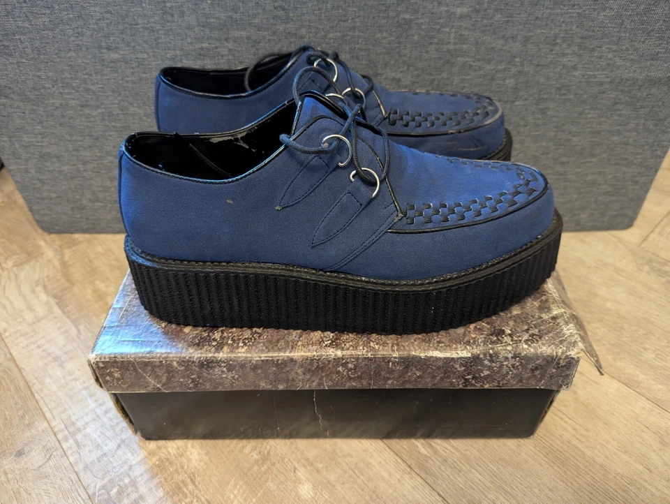 Zapato Pleaser Demonia V-CREEPER-502S Para Hombre 2" Plataforma Creeper Azul Talla 11 Foto 1 de 4