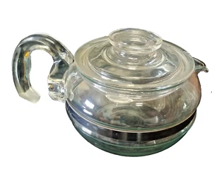 Vintage Pyrex Glass Coffee/Teapot 8336 Flameware 6 cup with Lid  No chips/stains - Picture 1 of 4