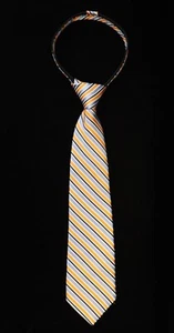 Class Club Boy's Adjustable Tie Zipper Bluish Purple Orange Black 100% Silk - Picture 1 of 7