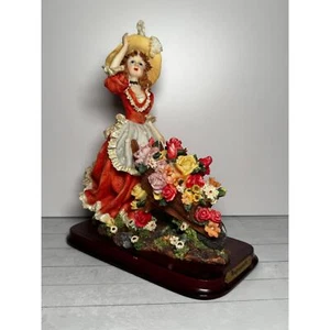 Vintage hand painted resin lady with flowers figurine.  "Unimaginable" - Picture 1 of 6