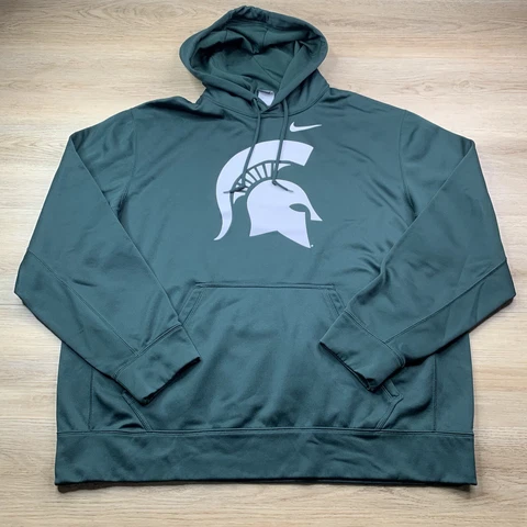 Nike Therma Fit Michigan State Spartans Green Sweatshirt Hoodie Men's Size XL Cover