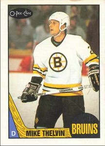 1987-88 O-Pee-Chee Michael Thelven Rookie Boston Bruins #24