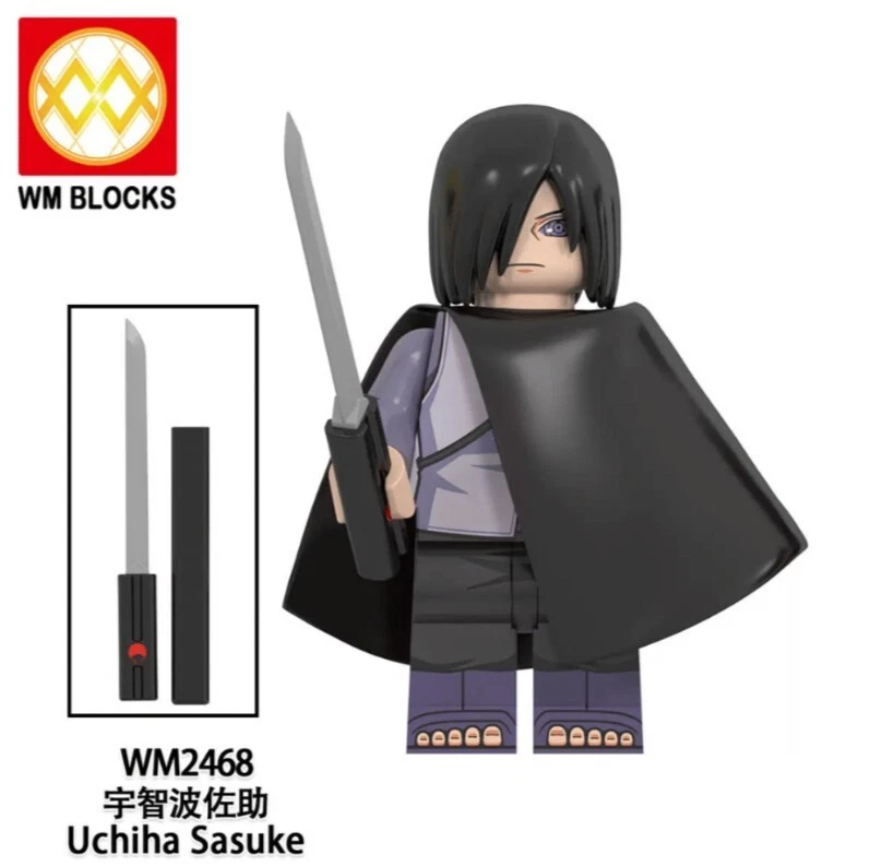 2 inch Custom Naruto Shippuden, Sasuke Uchiha Minifigure, New/Mint - Image 1 of 1