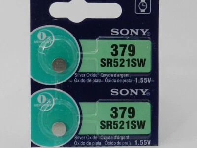 Batería de reloj SONY 379 SR521SW 2 piezas  (Exp. 10/2028) Foto 1 de 2