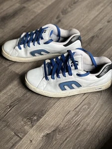 Etines Callicut Vintage Leather Shoes White/Blue Trim Men's   Size 12 Skateboard - Picture 1 of 7