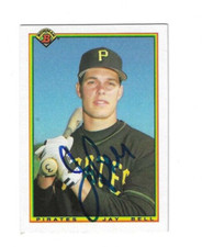 Signed JAY BELL Pittsburgh Pirates 1990 Bowman Card  #174 w/Show Ticket