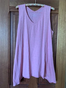 J Jill Pure Jill Dipped Hem Sleeveless TUNIC Top Pink Size L - Picture 1 of 5