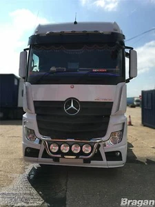 Grill Bar + Spots For Mercedes Actros MP4 Chrome Stainless Steel Lamps Front Bar - Picture 1 of 9