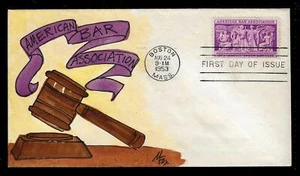 1022 3c Stamp (1953) AMERICAN BAR FDC HD/HP FROM MELISSA FOX (1 of 1) - Picture 1 of 2