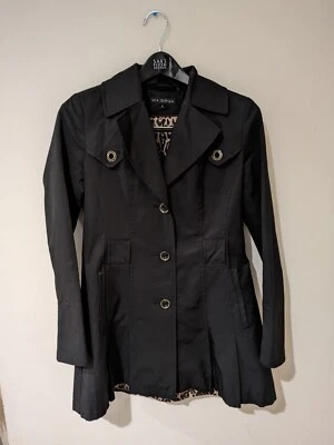 Gabardina vintage Y2K S forro negro y leopardo chaqueta gótica caprichosa Foto 1 de 4