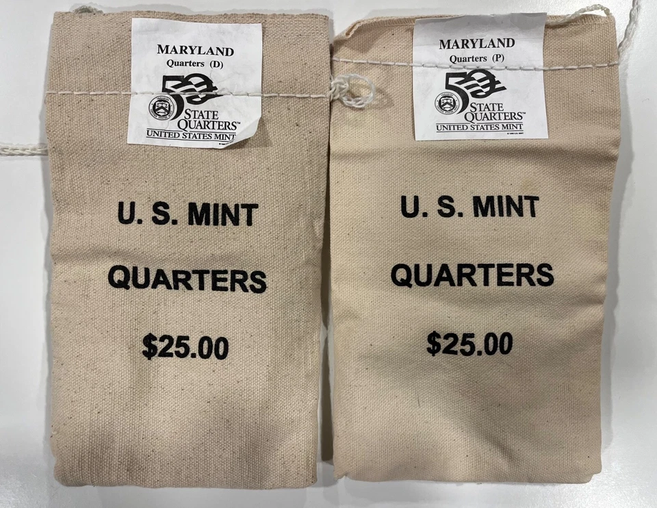 Maryland State Quarters (P&D $25 Original Mint Sewn Bags) - 200 coins $50 face - Image 1 of 1