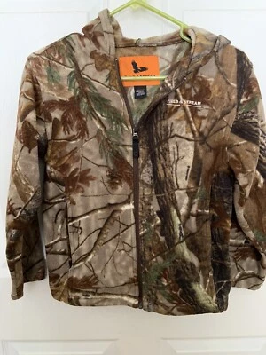 Field And Stream 1871 Youth Camo Jacket- size Medium - hooded Thick Poly Fleece - Image 1 of 4