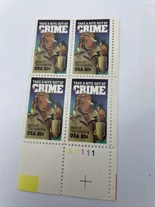 US 2102 Crime Prevention 20c plate block (4 stamps) MNH 1984 - Picture 1 of 2