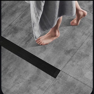 40-Inch Linear Shower Drain Strainers Black 304 Stainless Steel Floor Drain - Picture 1 of 9