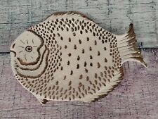 Italian Hand Painted White/Gold Fish Plate Marked Italy 150/1645 - Rare