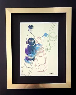 ANDY WARHOL + IMPRESIÓN "PERRIER" FIRMADA 1984 MONTADA Y ENMARCADA + ¡CÓMPRALA AHORA! Foto 1 de 3