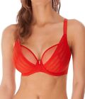 Freya Cameo Bra Firefly Red Size 30F Underwired High Apex Plunge 3161 New