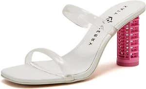 Katy Perry The Curlie Heeled Geli Strap Heels Clear White 6.5 New - Picture 1 of 1