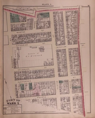 1876 Plat Map ~ WARD 2 / CLINTON & DELAWARE St., ALBANY, NEW YORK (14x17)-#24 - Image 1 of 3