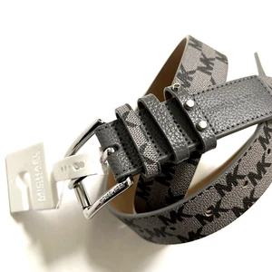 NWT Original MICHAEL KORS Signature MK Gray Belt Medium 552808C Logo Brand - Picture 1 of 7