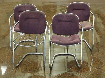 4 x BEST CHIC 70's GASTONE RINALDI  ERA CANTILEVER SLING CHAIRS - Image 1 of 4