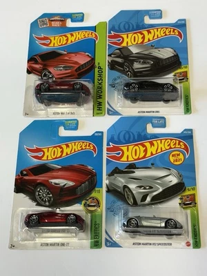 LOTE DE (4) juguetes fundidos a presión Hot Wheels Aston Martin - DBS - ONE-77 - V12 Speedster Foto 1 de 4