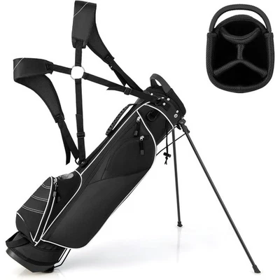 Durable Polyester Golf Stand Bag Lightweight W/ 4 Way Dividers & Pockets New - Image 1 of 4