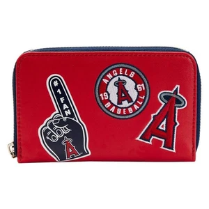 LOUNGEFLY MLB Los Angeles Angels Patches Zip-Around Wallet NEW WITH TAG - Picture 1 of 2