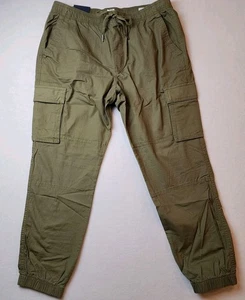 Gap Men's Elastic Ankle Drawstring Waist Twill Jogger w/ Pockets Clover Sz Large - Picture 1 of 6