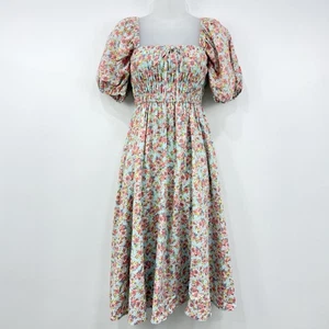 Milkmaid Cottagecore Peasant Dress Women's S Floral Smock Prairie Forever 21 - Picture 1 of 12
