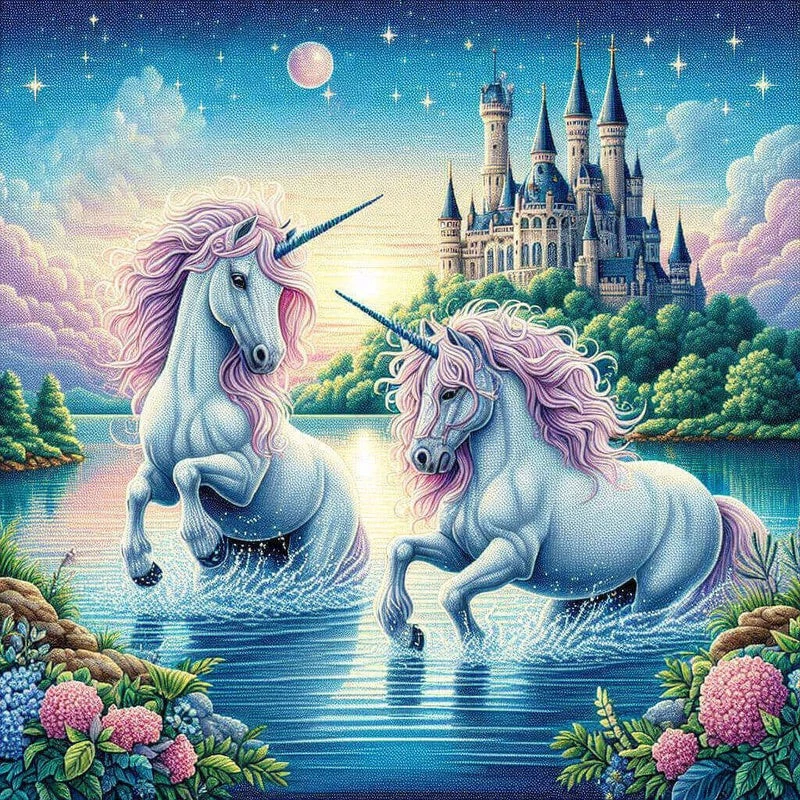 Two Unicorns - DIY Diamond Painting - image 1 of 4