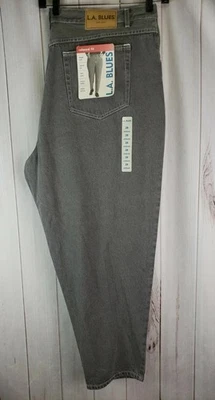 LA Blues Vintage 28 Grey New Denim Tapered Leg Relaxed Mom Jeans 80s 90s Plus - Image 1 of 4