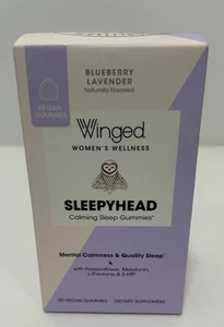 Winged Wellness Sleepyhead Sleep 50 Gummies Natural Sleep Aid w/ Melatonin 12/25 - Picture 1 of 6