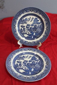 CHURCHILL VAJILLA INGLESA FINA "SAUCE AZUL" JUEGO DE 2 PLATOS 10.25" - Imagen 1 de 6