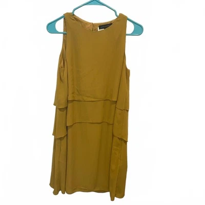nwot banana republic Elegant Mustard tiered Layered Dress 4 - Image 1 of 4
