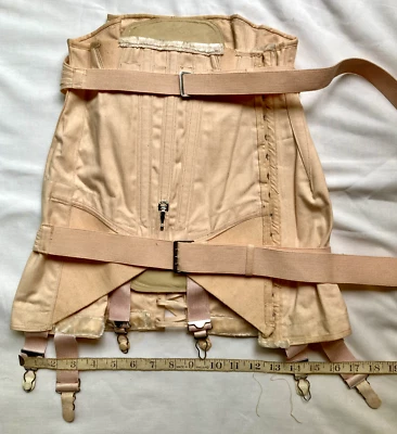 Faja corsé rosa vintage soporte lumbar ortopédico espinal espalda soporte con cuero Foto 1 de 4