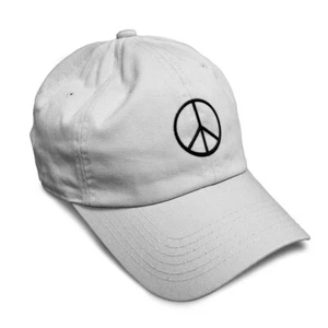 Soft Women Baseball Cap Thin Peace Sign Black Embroidery Dad Hats for Men - Picture 1 of 55