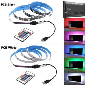 LED Strip Tape 5050 RGB Colour Changing Bar TV Cabinet Kitchen Back Lighting Kit - Picture 1 of 14