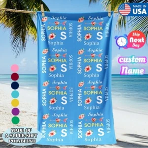 Personalized Custom Name Beach Towel Oversize Towel Bath Towel For Pool Swim Gym - Picture 1 of 72
