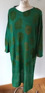 Gudrun Sjoden grün Leinen Baumwolle LISA Tunika Strickkleid XL Lagenlook neu mit Etikett - Bild 1 von 10