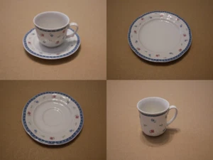 TCM Tchibo - Streublume blauer Rand - Kaffeetasse Suppenteller Speiseteller - Bild 1 von 34