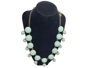 Mint Green Bubble Statement Necklace Adjustable Gold Tone Chain Chunky - Picture 1 of 4