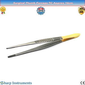 TC Thumb Tissue Forceps 6" Atraumatic Dressing Tweezers Surgical Vascular Clamp - Picture 1 of 5