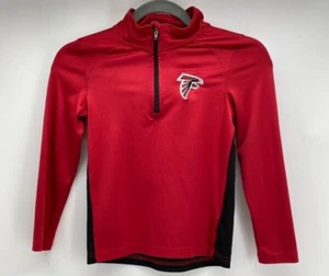 Atlanta Falcons NFL Pullover Kids Sz 10 1/4 Zip Long Sleeve Red Black Football - Picture 1 of 6