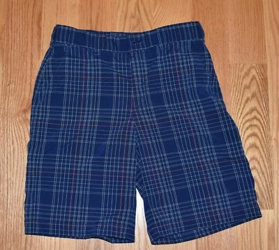 Slazenger Kids Shorts Blue Green Plaids Flat Front Stretch Pocket Size Medium - Изображение 1 из 4