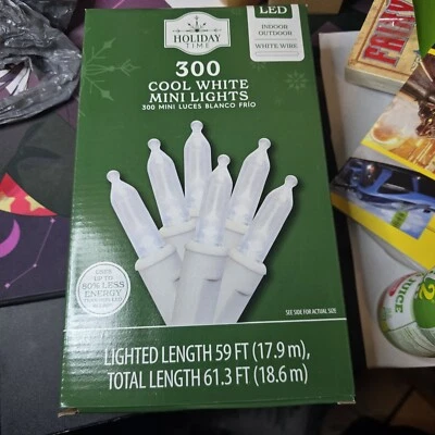 NEW Holiday Time Cool White LED Mini Party Lights 300-count Christmas Decoration - Image 1 of 2